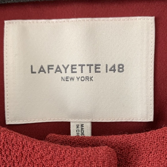 Lafayette 148 Wool Collarless Jacket Claret 16W Excellent Condition $1198 - Picture 4 of 6